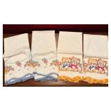 4) Embroidered Pillowcases: Cat & Flowers