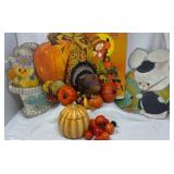 Holiday Decor Assortment w/Turkey & Pumpkins