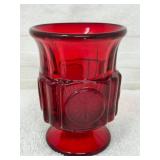 Coin Glass Cigarette Urn, Fostoria, Ruby Red