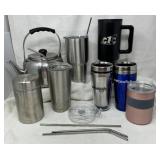 Stainless Travel Mugs, Straws, Tea Kettle