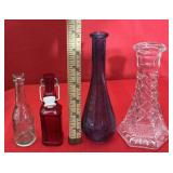 Colored & Clear Glass Vases & Bottles