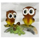 Vtg Norcrest Owl Figurines on Branch