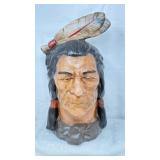 Ceramic Native American Chief Bust Sculpture