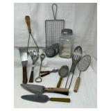 Vintage Kitchen Utensils & Jar