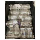 Sterilite Blk Tote w/Approx 30 Pint Canning Jars