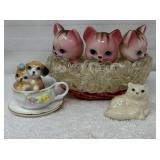 Bradley Kitten Basket, NAPCOWARE Dog Figurine,