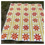 Handmade Star Pattern Quilt 71 x  88 Inches