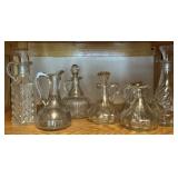 Vintage Pressed Glass Cruet Bottles, 7 Pc