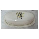 Vtg Ceramic Covered Butter Dish