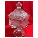 Coin Glass Wedding Bowl w/lid, Fostoria, Clear