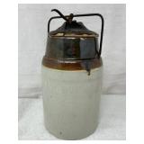 Antique Weir Stoneware Canning Jar w/wire bale