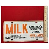Milk Advertising License Plate & Assorted Dairy