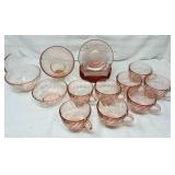Arcoroc France Rosaline Pink Swirl Teacup & Saucer