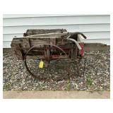 Primitive Wooden Farm Wagon w/Metal Wheels