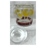 Vtg Glass Jar w/Lid, Ducks, Bunnies Lamb Motif,
