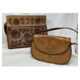 2) Tooled Leather Floral Handbags