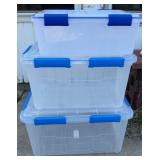 Ezy Storage Waterproof Storage Totes, 3x$