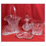 Galway 24% Lead Crystal Basket & Cut Glassware