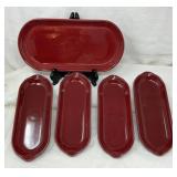 Fiesta Bread Tray & 4 Relish Trays