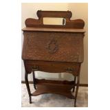 Oak Drop Front Secretary Desk