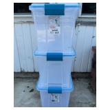 Sterilite Clear Latching Storage Totes, 3x$