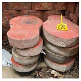 Lot of 8 Red Concrete Stepping Stones