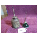 EAGLE - RARE - GREEN PLASTIC OIL CAN + 1 UNBRANDED
