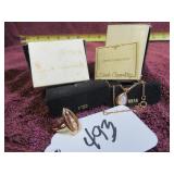 VTG SARAH COVENTRY - RING & NECKLACE W/ GLASS
