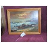 ROBERT WOOD SURF SEASCAPE WAVES - 17"W X 14"H
