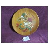 VTG FOLK ART PAINTED WOOD TRAY - SITKA AIRPLANE
