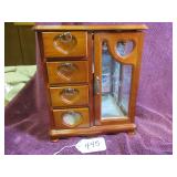 JEWELRY STAND W/ ETCHED FLOWERS ON GLASS DOOR