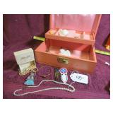 BOX LOT: MALE JEWELRY BOX, VTG BOOK MARKERS, LOTUS