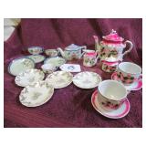16-PIECES VTG DOLL CHINA - AS IS - PINK SET MADE