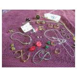 BOX LOT: VTG PIERCED EARRINGS, NECKLACES