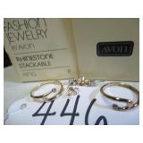 AVON STACKABLE RINGS W/ EARRINGS