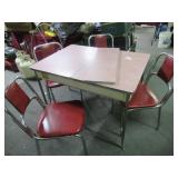 VTG DURO CHROME KITCHEN TABLE + CHAIRS - 1-LEAF