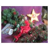 ARTIFICIAL XMAS ITEMS + VTG TREE-TOP STAR - NICE