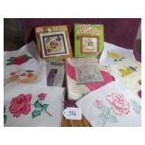 VTG CRAFT KITS, HAND-PAINTED DOILIES