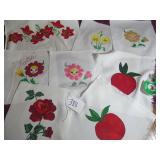 (8) HAND-PAINTED LINENS