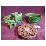 PARMA DONKEY & CART (SMALL CHIPS ON HAT), PLANTER