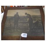 VTG "THE ANGEL US" PRINT IN OAK FRAME - 23.5"W X