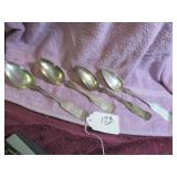 (4) J&G COIN SILVER SERVING SPOONS