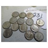 US SILVER DIMES LOT - CIRCULATED