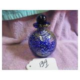 COBALT-BLUE SPECKLED PERFUME - 4.5"H