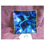 HANDMADE IRIDESCENT BLUE/GREEN BOWL