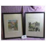 (2) FRAMED PARISIAN STREET SCENES