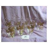 (8) LIBBEY GOLD LEAF DRINKING GLASSES