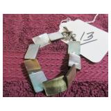 VTG STERLING CLASP W/ MOTHER OF PEARL