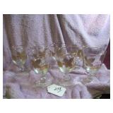 (7) LIBBEY GOLDEN FOLIAGE WINE GLASS