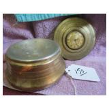VTG POWDER PUFF MUSIC BOX W/ CLOCK